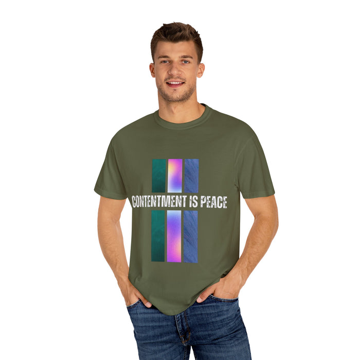 Unisex Garment-Dyed T-shirt - Contentment is Peace